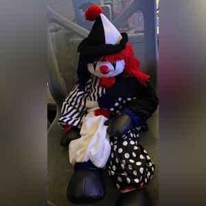 Dolls Kill Trickz N Treatz Legit Funny Clown Backpack Black White Blue Clowncore